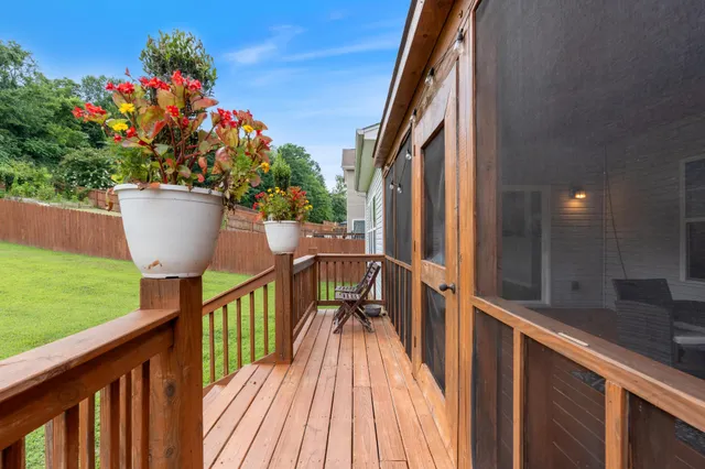 a view of balcony with a potted plant