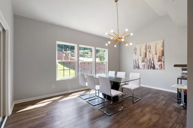 a workspace with wooden floor