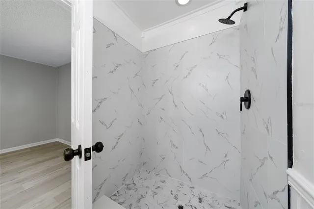 a bathroom with a shower