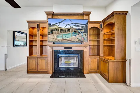 a view of a fireplace in a room