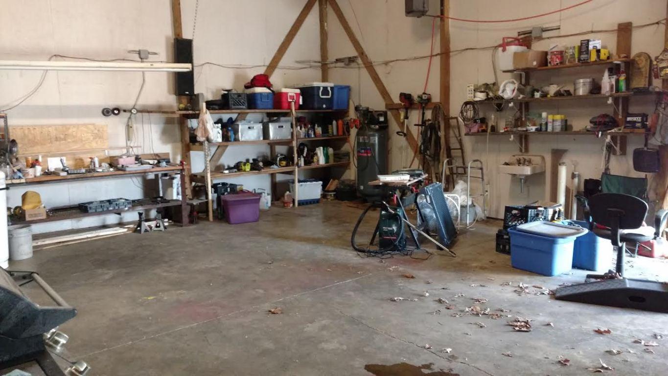 Inside garage