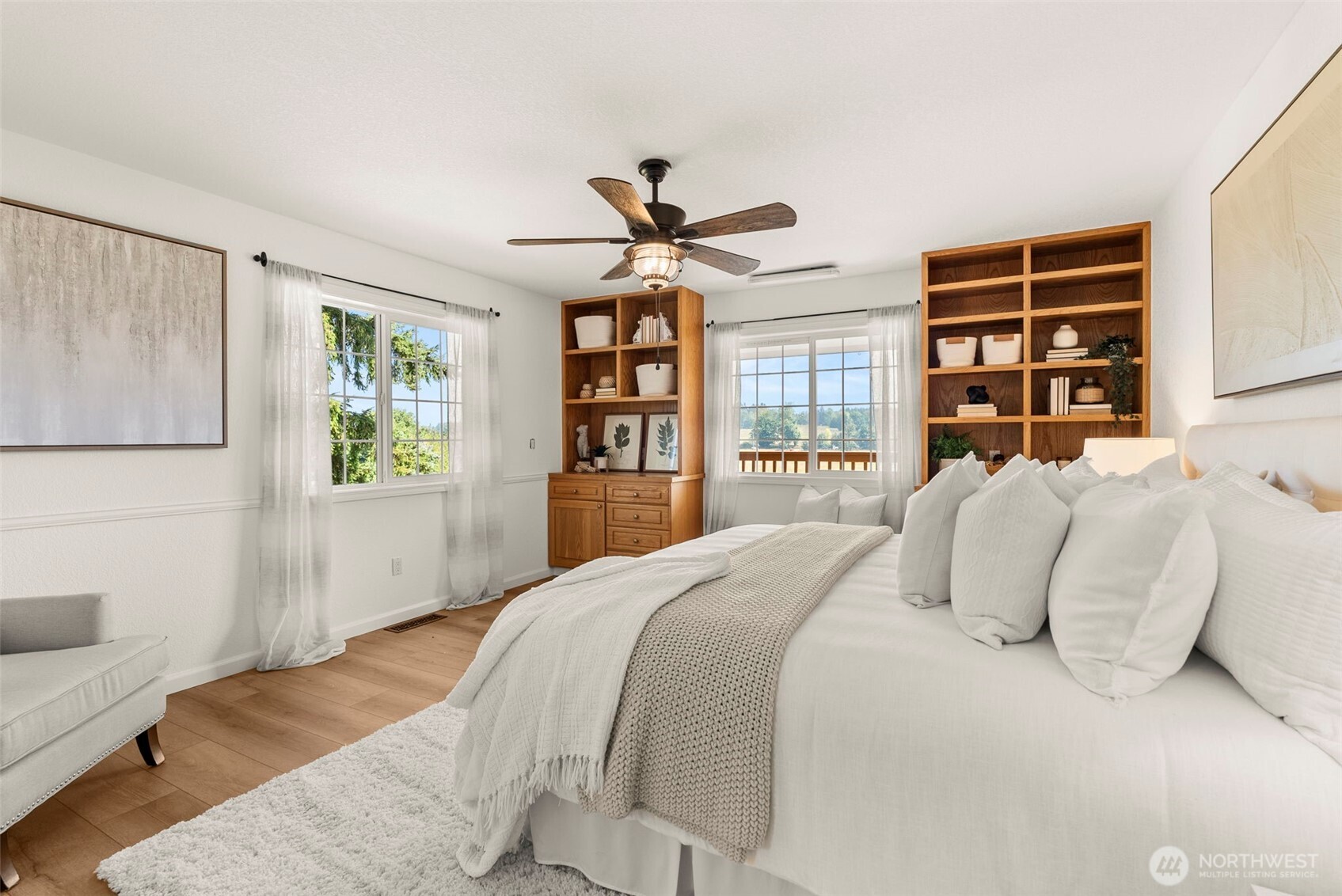 12225 Case Road Southwest Olympia, WA 98512 - Photo 19 of 40 a bedroom with a large bed and a window