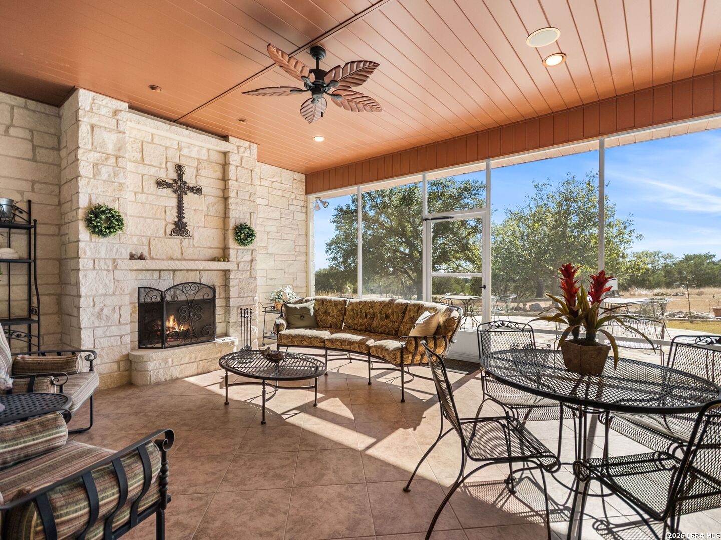 1000 Landmark Kerrville, TX 78028 - Photo 5 of 71 a living room with furniture and a fireplace