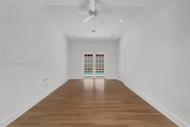 a view of a room with racks on the wall