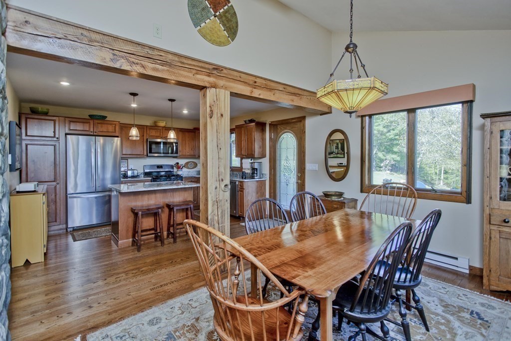 135 George Lamb Road Leyden, MA 01337 - Photo 13 of 42 a view of a dining room with furniture window and wooden floor