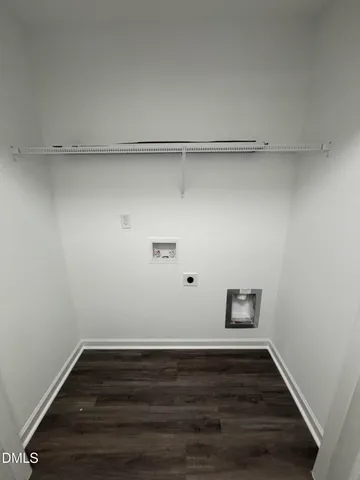 a view of small space with racks on the wall