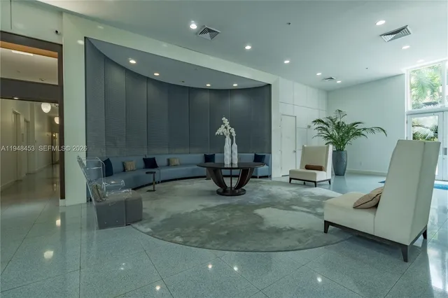 a living room with furniture