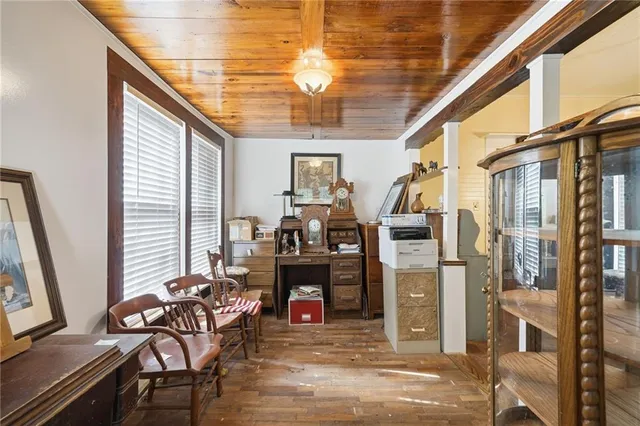 a living room with furniture