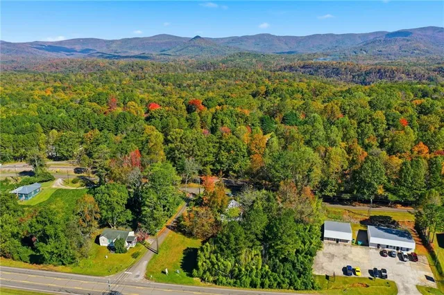 a view of an outdoor space and mountain view