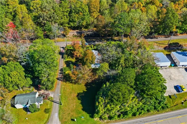 a view of yard from a balcony
