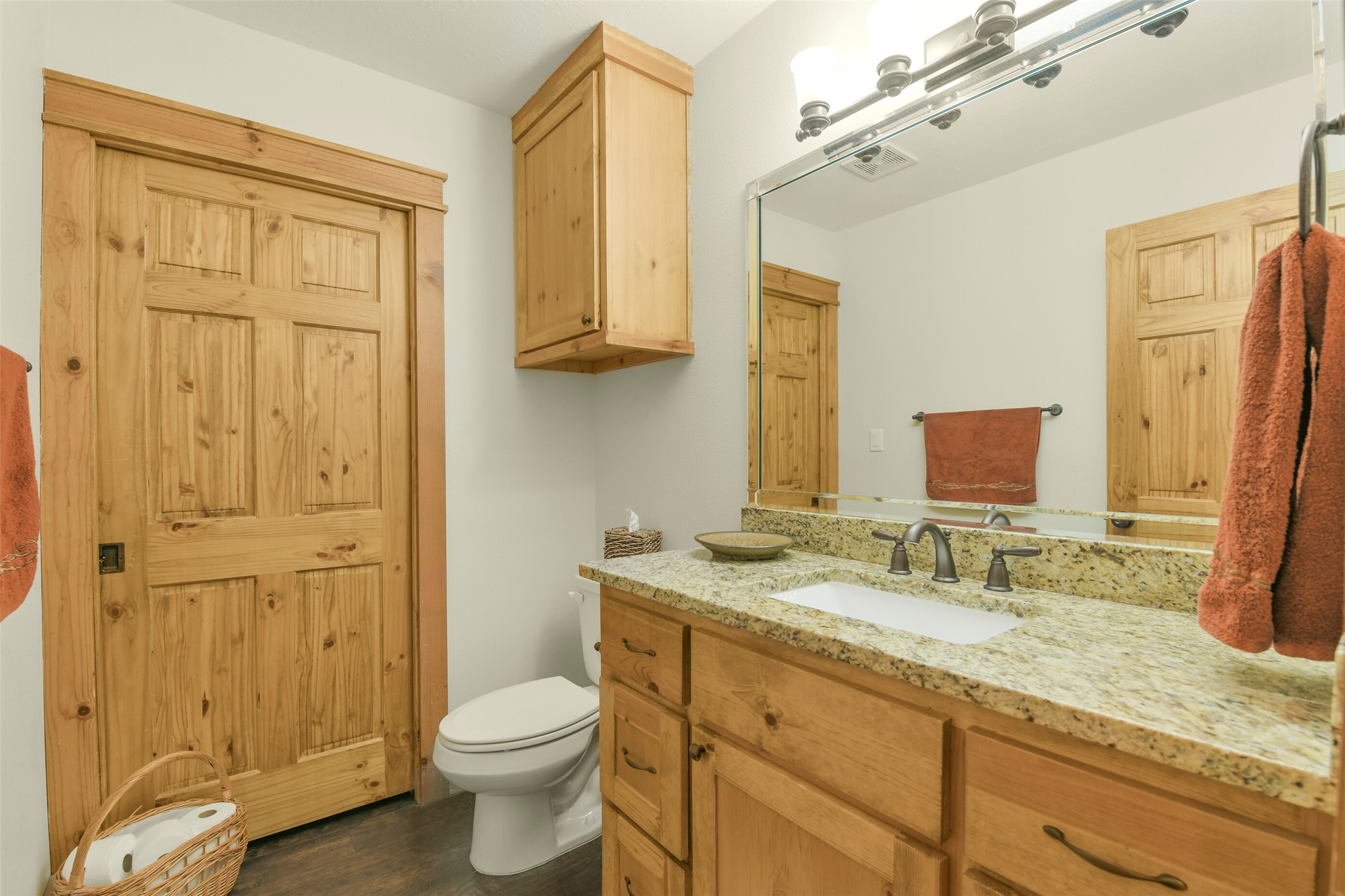 91 Bluejay Way Cleveland, TX 77327 - Photo 25 of 50 a bathroom with a granite countertop sink toilet and shower