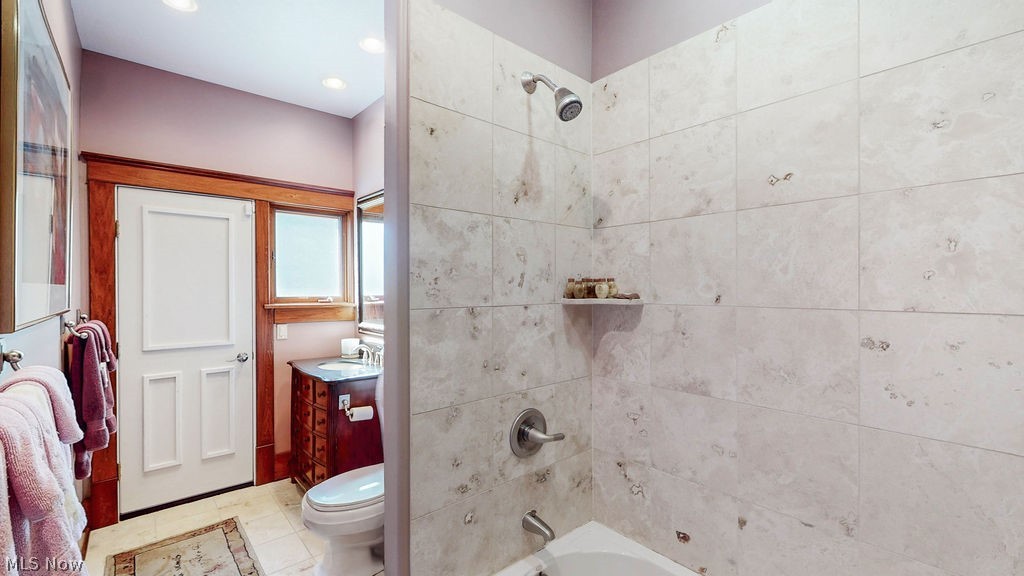 1431 Cedar Point Road Sandusky, OH 44870 - Photo 21 of 50 Full bath with vanity, bathtub / shower combination, and recessed lighting
