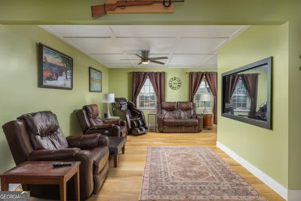 a living room with furniture
