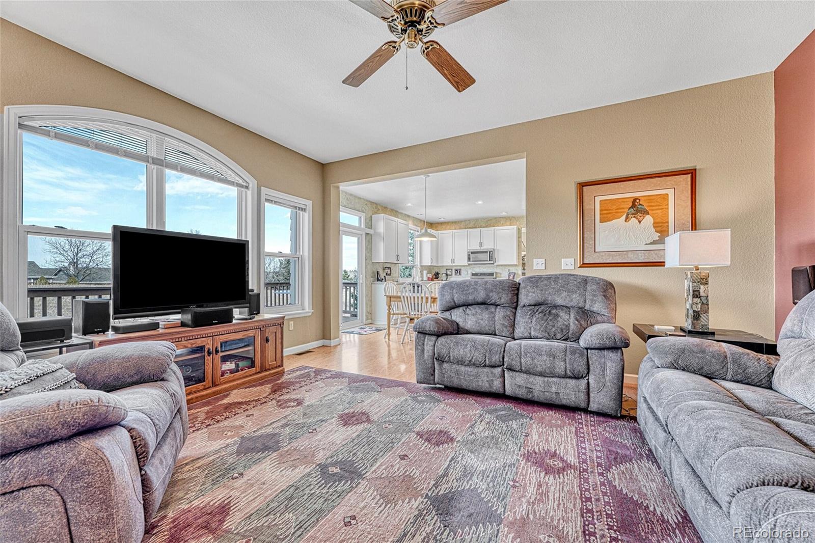 9247 Sugarstone Circle Highlands Ranch, CO 80130 - Photo 15 of 48 a living room with furniture and a flat screen tv