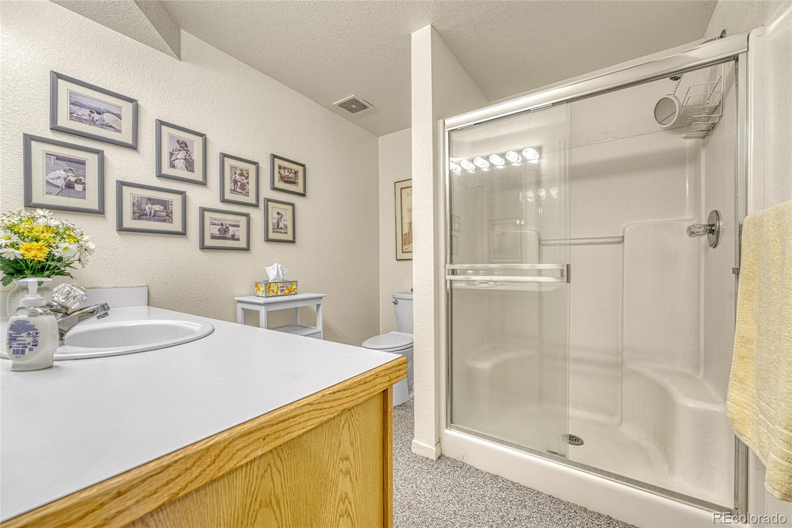 9247 Sugarstone Circle Highlands Ranch, CO 80130 - Photo 34 of 48 a bathroom with a sink and a mirror