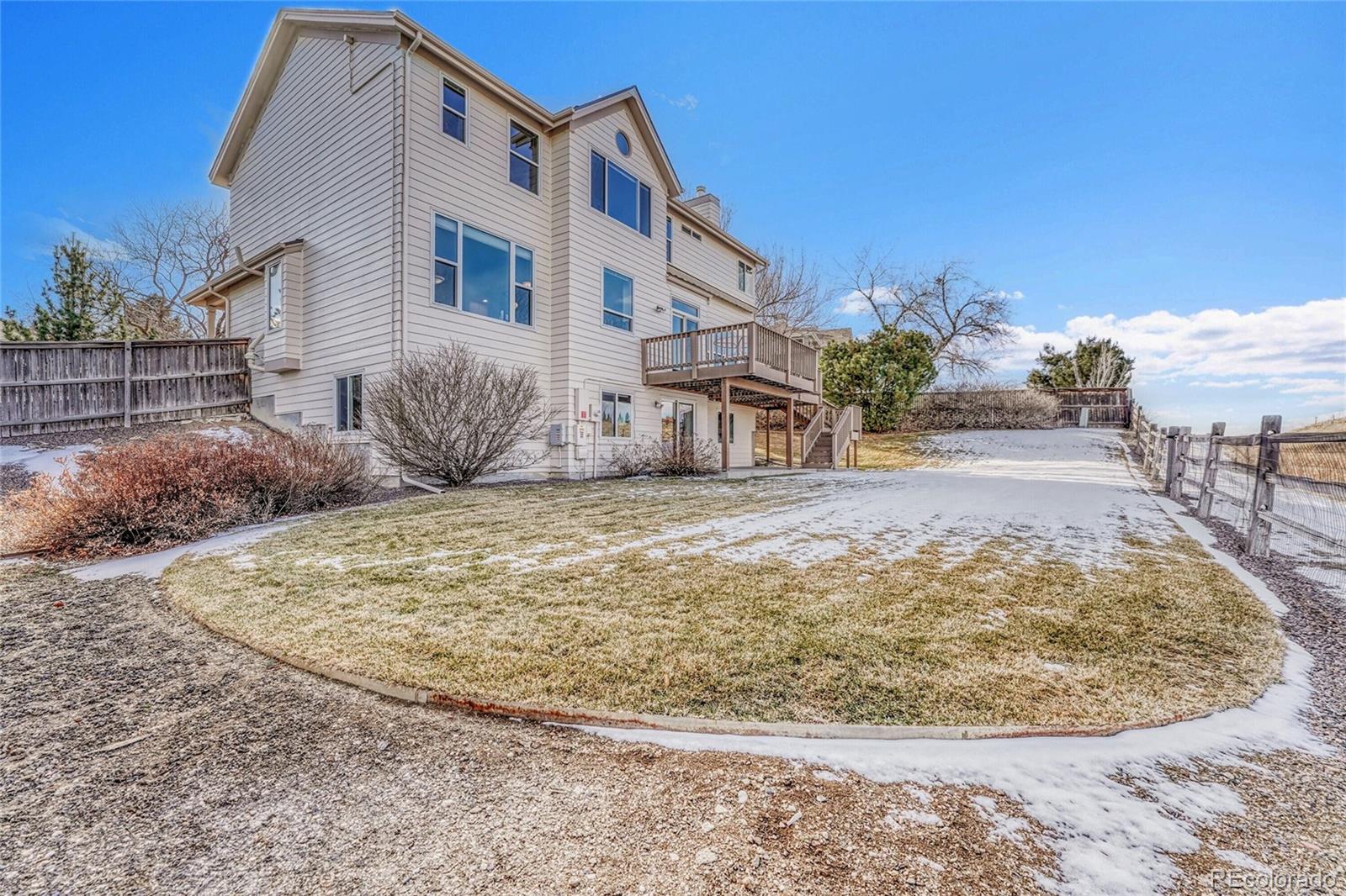 9247 Sugarstone Circle Highlands Ranch, CO 80130 - Photo 38 of 48 a view of a house with a snow on the wall