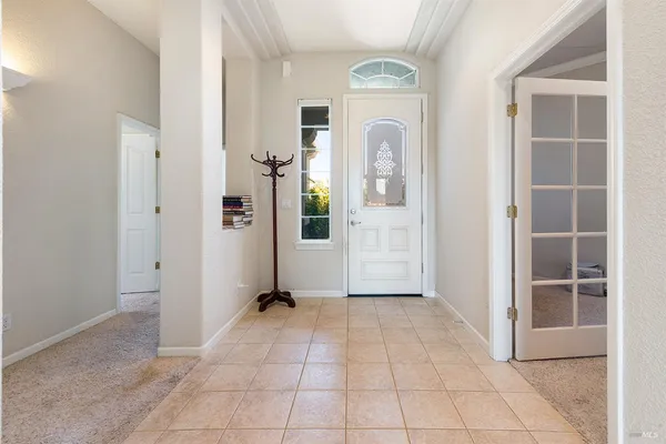 an empty room with windows