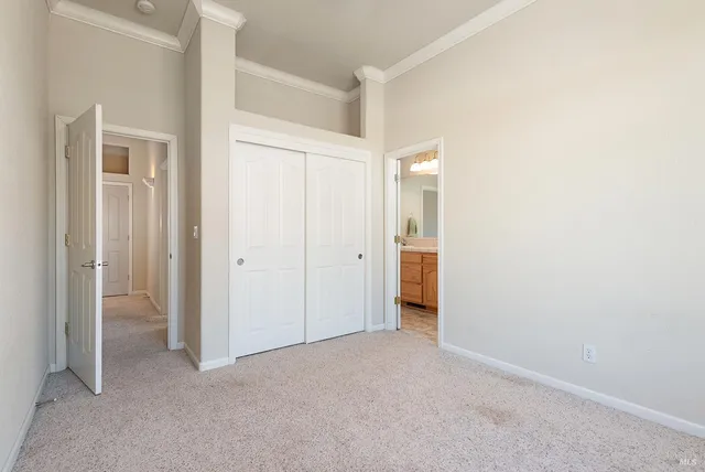 an empty room with closet