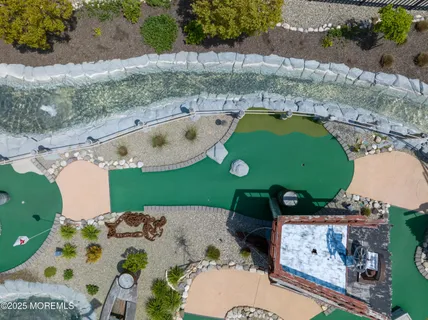 an aerial view of a golf course