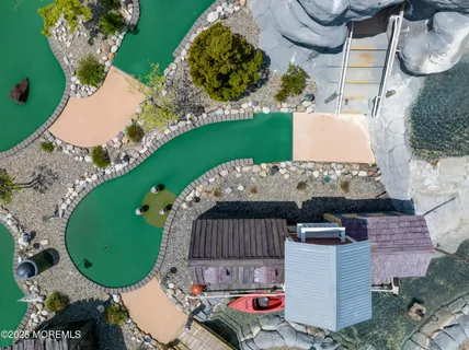 an aerial view of a house