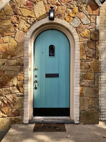 a front view of a house with a door