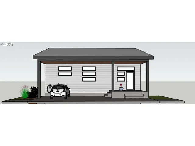 a front view of a house with natural light