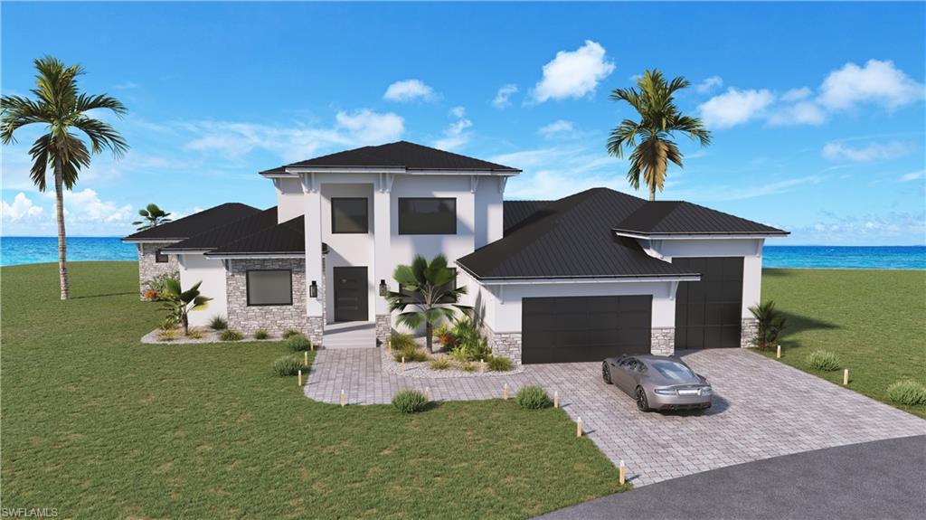 3021 Southwest 27th Place Cape Coral, FL 33914 - Photo 2 of 2 a front view of a house with a yard and garage