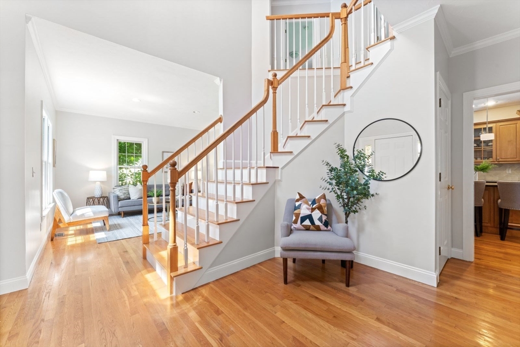 33 Bond Street Needham, MA 02492 - Photo 4 of 35 a living room with wooden floor and a potted plant