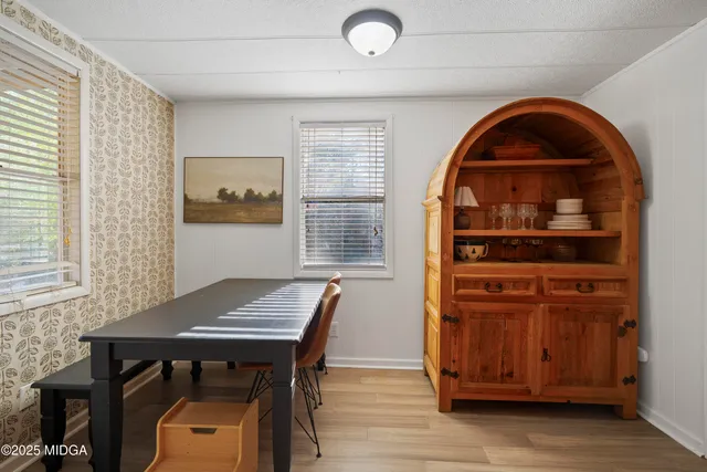 a living room with furniture and a couch