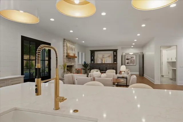 a view of a livingroom with furniture and window