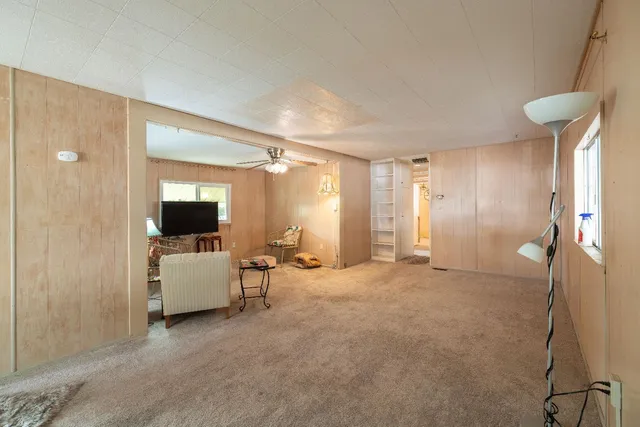 a view of a livingroom with a flat screen tv