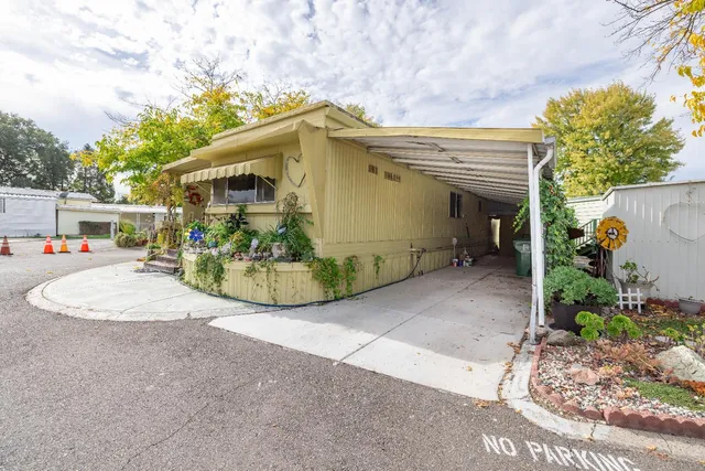 a view of a house with a patio