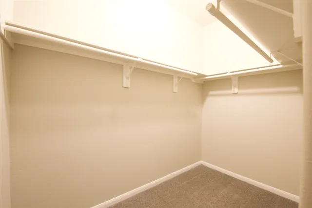 a view of small space with racks on the wall