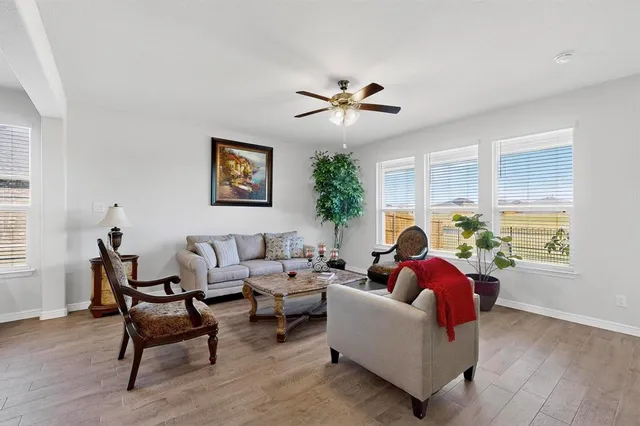 a living room with furniture