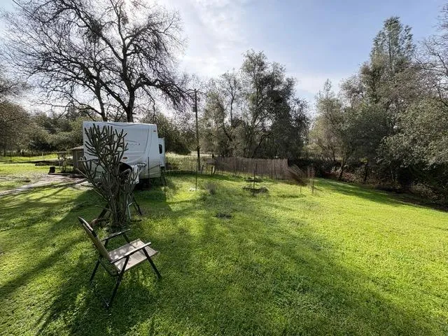 a view of a backyard