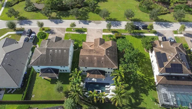 a view of swimming pool with a garden