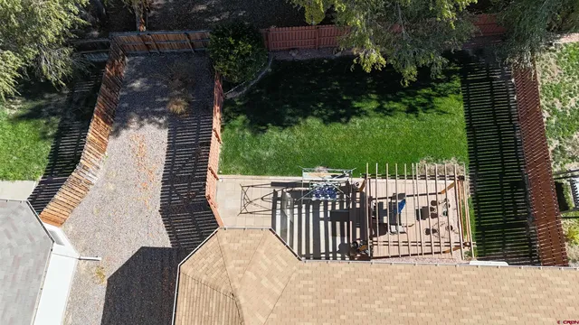 a view of a balcony with a garden