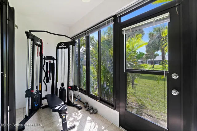 a view of swimming pool from balcony