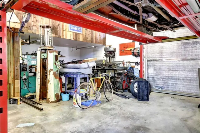 a view of a garden with a fountain