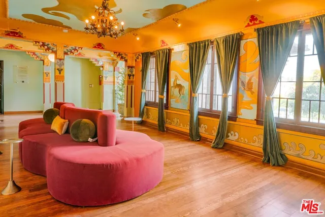 a room with table and chairs