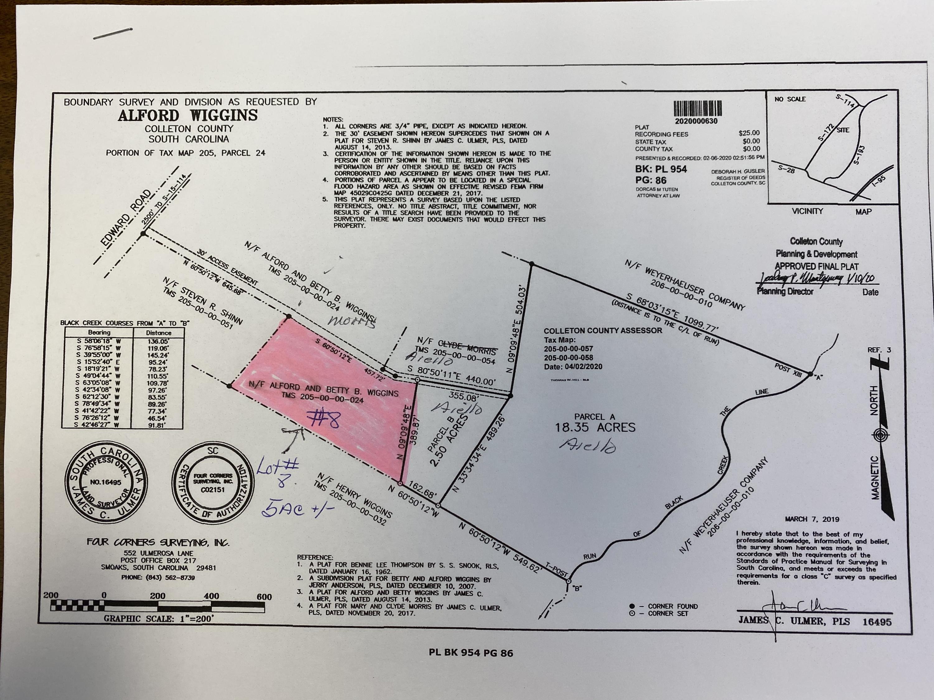 Lot 8 Edward Road Walterboro, SC 29488 - Photo 4 of 11 Plat