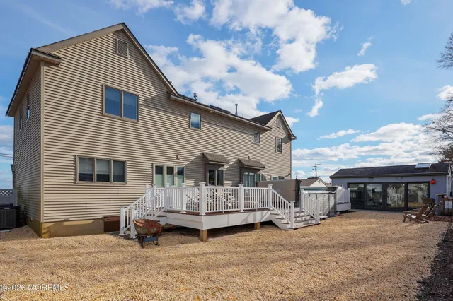 an aerial view of a house with garden
