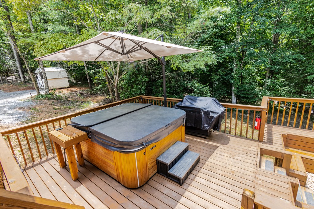 2 Watson Gap Road Mineral Bluff, GA 30559 - Photo 18 of 80 a view of a roof deck with wooden floor and yard
