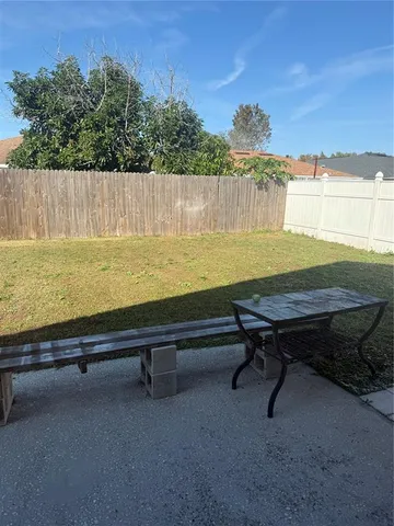 a view of a bench in the terrace