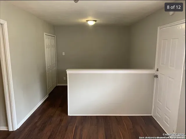 a view of wooden cabinets