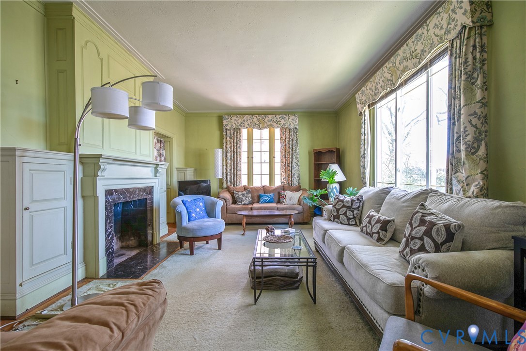 1216 Main St Point West Point, VA 23181 - Photo 8 of 50 Large living room with wood burning fireplace