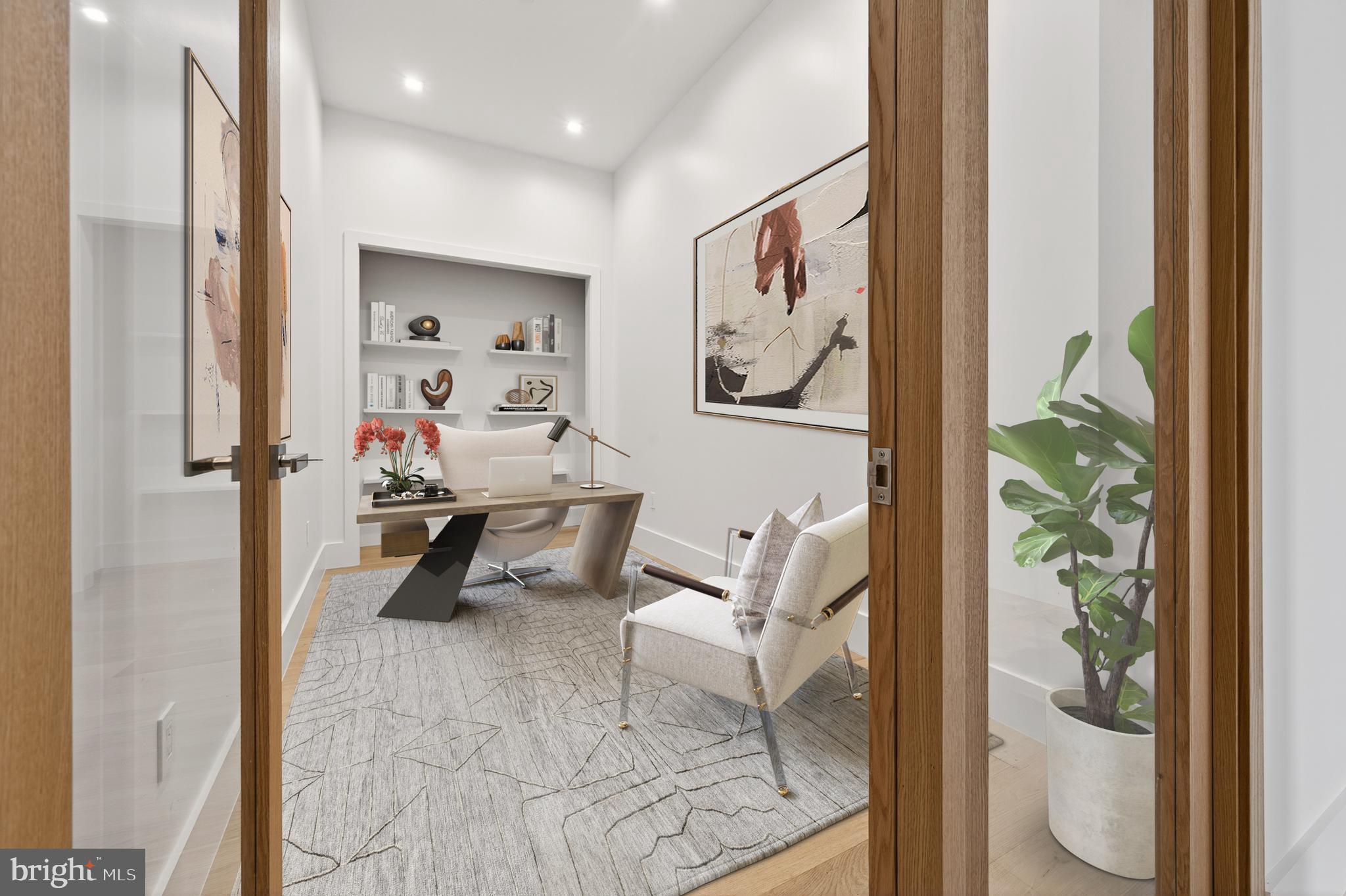 4509 Foxhall Crescent Northwest Washington, DC 20007 - Photo 24 of 39 a view of a hallway with workspace and living room