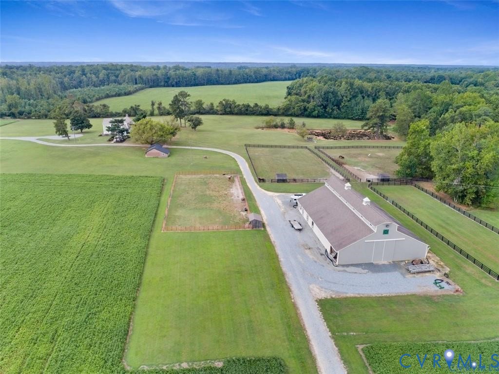 1070 Marlborough Road Bruington, VA 23023 - Photo 46 of 50 an aerial view of a house with a yard basket ball court and outdoor seating
