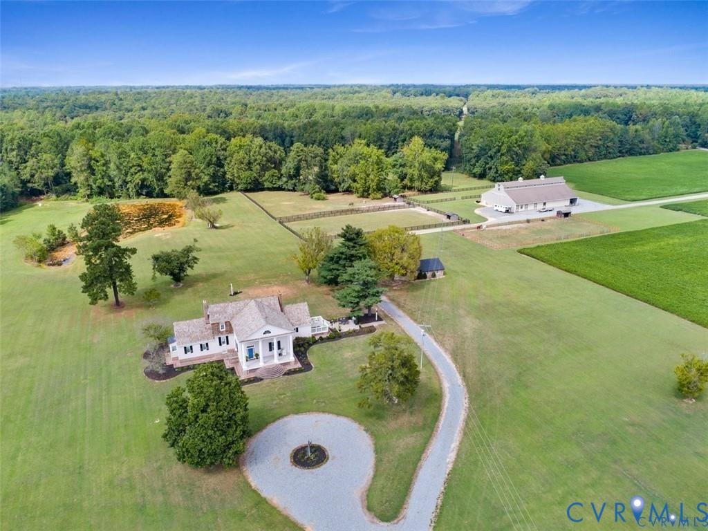 1070 Marlborough Road Bruington, VA 23023 - Photo 48 of 50 an aerial view of a house with a yard basket ball court and outdoor seating
