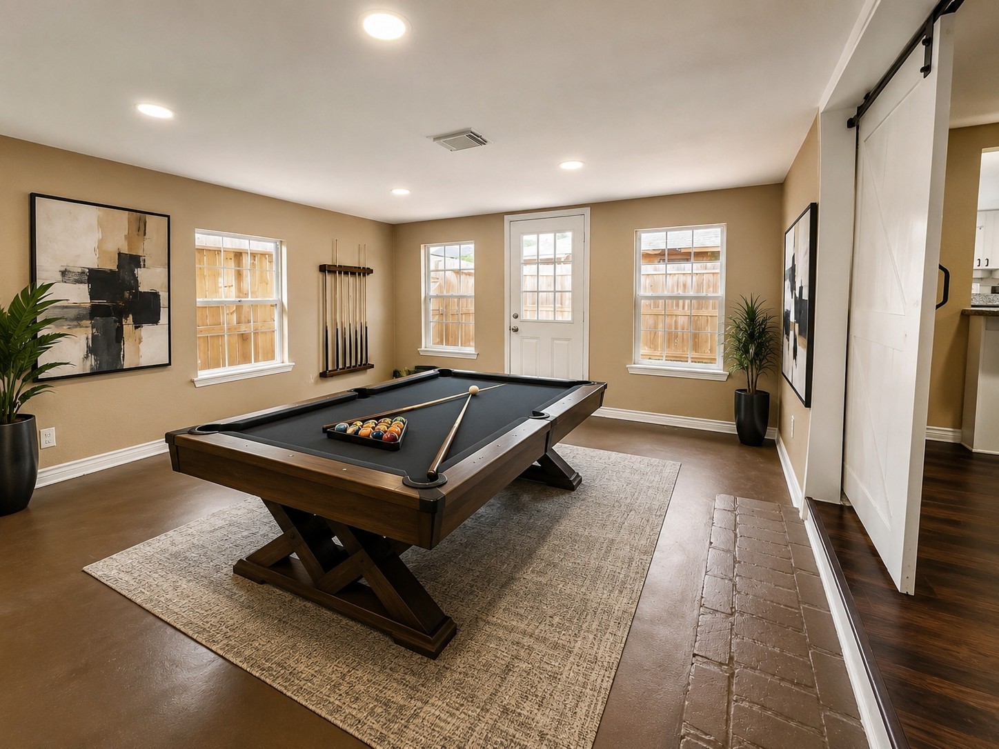 4105 Rutland Street Houston, TX 77018 - Photo 20 of 34 Flex Space/bedroom leading to the backyard. Virtually staged
